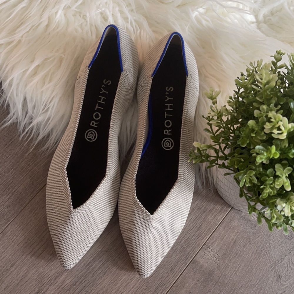 Rothys the point light gray woman’s flat shoes